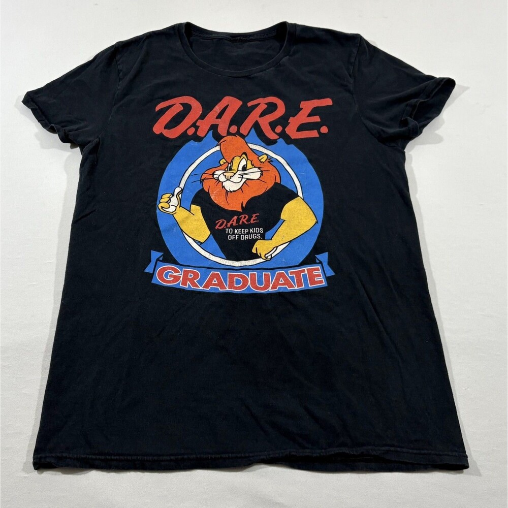 D.A.R.E. Graduate Lion Mascot T Shirt Adult DARE Retro To Keep Kids Off Drugs S
